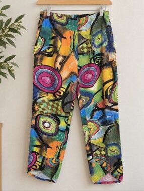 Whimsical Multicolor Capris Ankle Pants